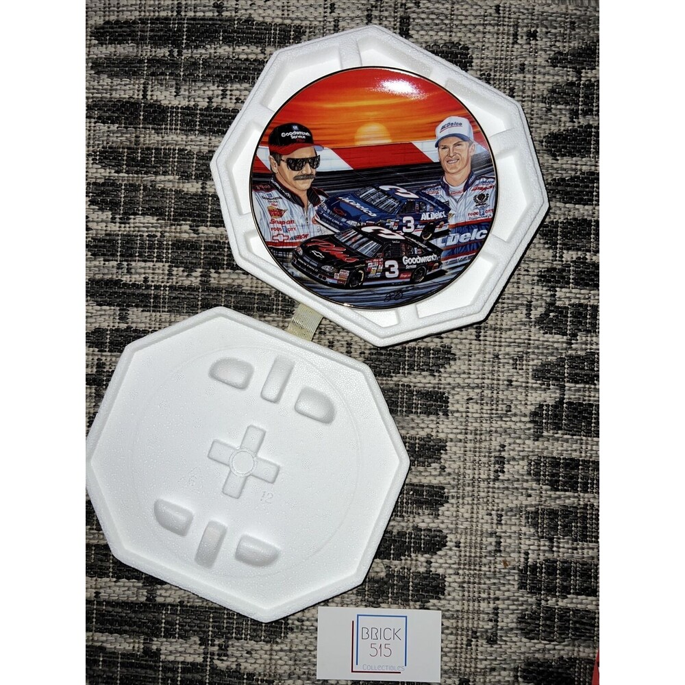 New NASCAR Collector Plate DALE EARNHARDT SR & JR HAMILTON MINT Plate 6x6